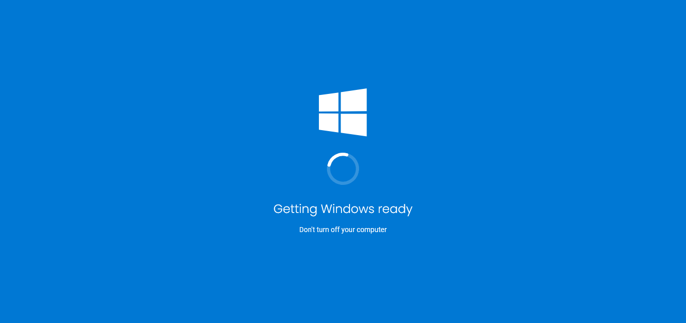 Window10 Update Screen